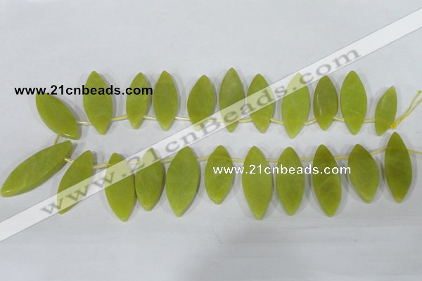 CTD37 Top drilled 10*35mm – 15*45mm marquise Korean jade beads