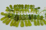 CTD3702 Top drilled 10*20mm - 15*45mm freeform Korean jade beads