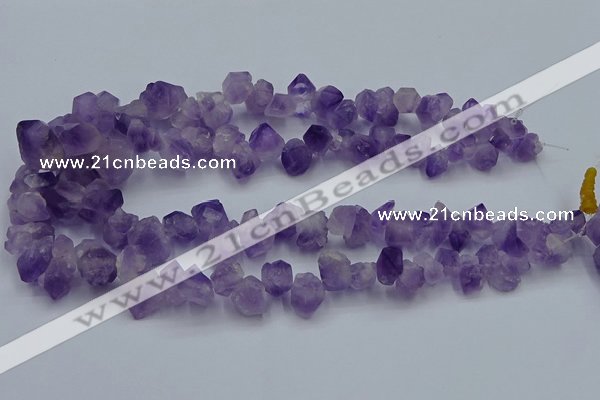 CTD3705 Top drilled 5*8mm - 15*20mm faceted nuggets amethyst beads