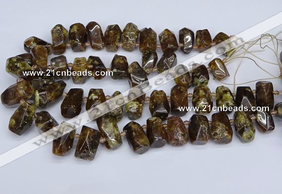 CTD3706 Top drilled 10*15mm - 15*25mm faceted nuggets garnet beads