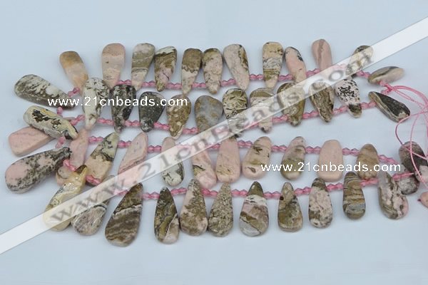 CTD3715 Top drilled 10*20mm - 15*45mm freeform rhodochrosite beads