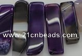 CTD372 Top drilled 10*20mm - 12*55mm wand purple agate beads