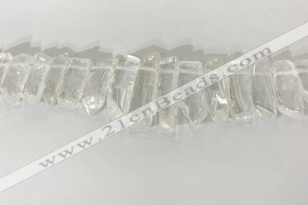 CTD3720 Top drilled 8*20mm - 10*50mm sticks white crystal beads