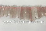 CTD3721 Top drilled 8*20mm - 10*50mm sticks rose quartz beads