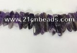 CTD3723 Top drilled 8*20mm - 10*50mm sticks amethyst beads