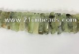 CTD3725 Top drilled 8*20mm - 10*50mm sticks green rutilated quartz  beads