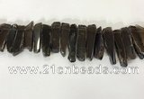 CTD3726 Top drilled 8*20mm - 10*50mm sticks smoky quartz beads