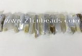 CTD3730 Top drilled 8*20mm - 10*50mm sticks blue chalcedony beads