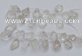 CTD3750 Top drilled 15*20mm - 25*30mm faceted nuggets white crystal beads