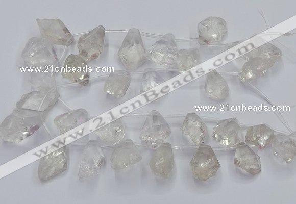 CTD3750 Top drilled 15*20mm - 25*30mm faceted nuggets white crystal beads