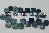 CTD378 Top drilled 18*25mm - 22*30mm freeform chrysocolla beads