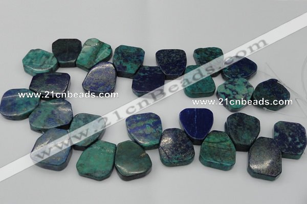 CTD378 Top drilled 18*25mm - 22*30mm freeform chrysocolla beads