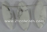 CTD38 Top drilled 10*32mm – 15*42mm marquise white howlite beads