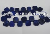 CTD380 Top drilled 18*25mm - 22*30mm freeform lapis lzuli beads