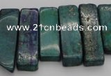 CTD385 Top drilled 10*20mm - 12*50mm wand chrysocolla beads