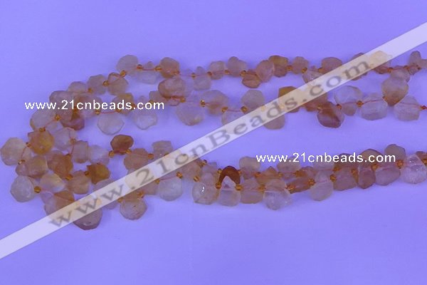 CTD3852 Top drilled 12*13mm - 13*15mm freeform citrine beads