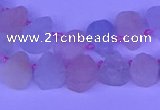 CTD3853 Top drilled 8*10mm - 10*12mm freeform morganite beads