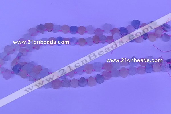 CTD3853 Top drilled 8*10mm - 10*12mm freeform morganite beads