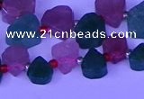 CTD3854 Top drilled 8*10mm - 10*12mm freeform mixed strawberry quartz beads