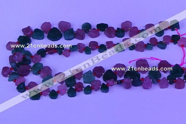 CTD3854 Top drilled 8*10mm - 10*12mm freeform mixed strawberry quartz beads