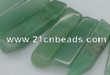 CTD386 Top drilled 10*20mm - 12*50mm wand green aventurine beads