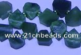 CTD3860 Top drilled 8*8mm - 10*12mm freeform Canadian jade beads