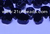 CTD3864 Top drilled 8*10mm - 10*12mm freeform black tourmaline beads