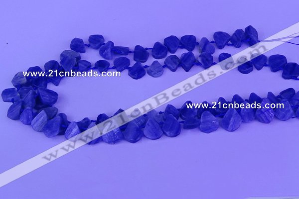 CTD3870 Top drilled 10*13mm - 12*16mm freeform blue kyanite beads