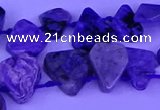 CTD3871 Top drilled 8*8mm - 12*13mm freeform charoite beads