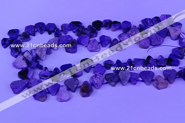 CTD3871 Top drilled 8*8mm - 12*13mm freeform charoite beads