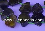 CTD3873 Top drilled 12*16mm - 15*20mm freeform green garnet beads