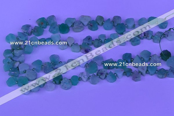 CTD3874 Top drilled 8*10mm - 12*14mm freeform Australia chrysoprase beads