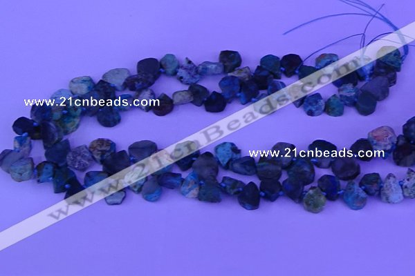 CTD3876 Top drilled 8*10mm - 12*14mm freeform chrysocolla beads