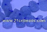 CTD3880 Top drilled 8*10mm - 10*12mm freeform aquamarine beads