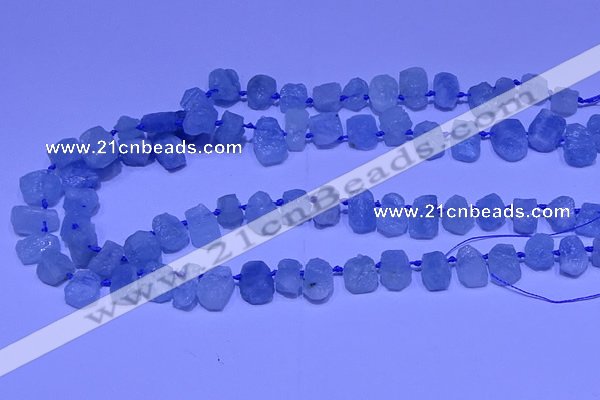 CTD3880 Top drilled 8*10mm - 10*12mm freeform aquamarine beads