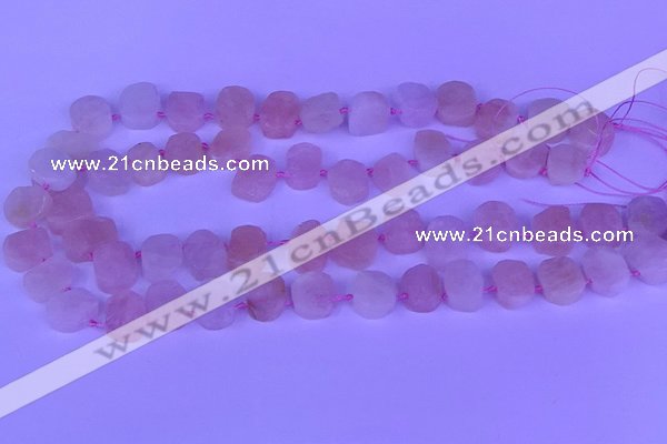 CTD3891 Top drilled 12*16mm - 13*17mm freeform morganite beads