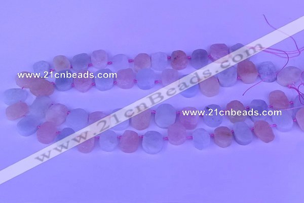 CTD3892 Top drilled 12*16mm - 13*17mm freeform morganite beads