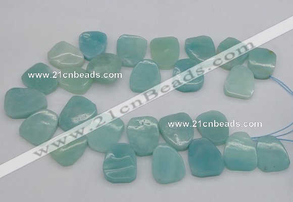 CTD392 Top drilled 20*25mm - 22*28mm freeform amazonite beads