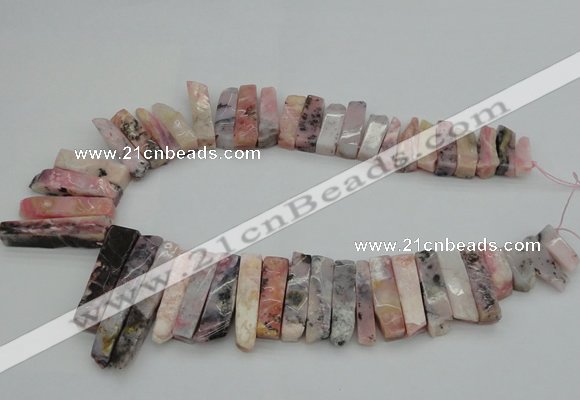 CTD395 Top drilled 8*18mm - 10*50mm wand pink opal gemstone beads