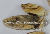 CTD40 Top drilled 10*23mm – 15*40mm marquise picture jasper beads