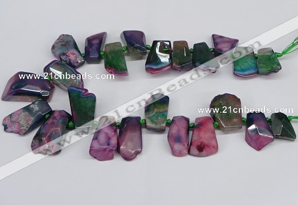 CTD4011 Top drilled 18*25mm - 25*35mm freeform agate beads