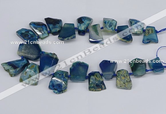 CTD4014 Top drilled 18*25mm - 25*35mm freeform agate beads