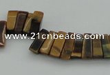 CTD402 Top drilled 4*15mm - 6*20mm sticks yellow tiger eye beads