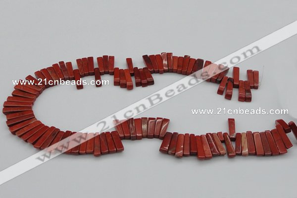 CTD403 Top drilled 4*15mm - 6*20mm sticks red jasper beads