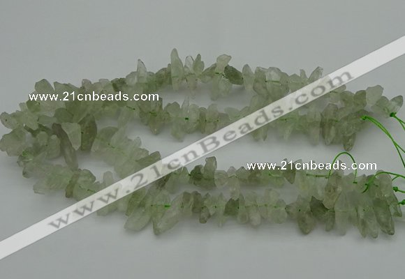 CTD411 Top drilled 6*15mm - 8*25mm nuggets green quartz beads