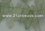 CTD412 Top drilled 8*25mm - 12*40mm nuggets green quartz beads