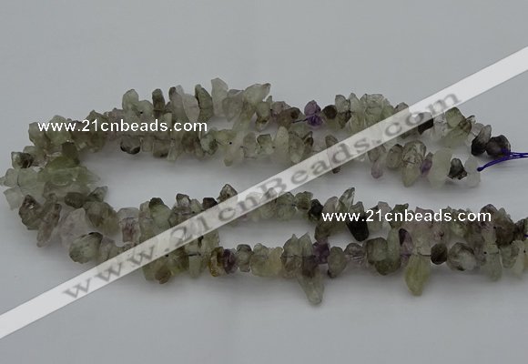 CTD413 Top drilled 4*8mm - 6*15mm nuggets green quartz beads