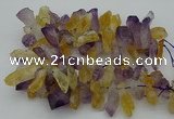 CTD420 Top drilled 12*25mm - 18*40mm nuggets amethyst & citrine beads