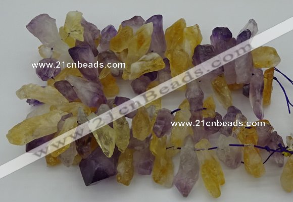 CTD420 Top drilled 12*25mm - 18*40mm nuggets amethyst & citrine beads