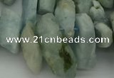 CTD422 Top drilled 10*20mm - 18*35mm nuggets aquamarine beads